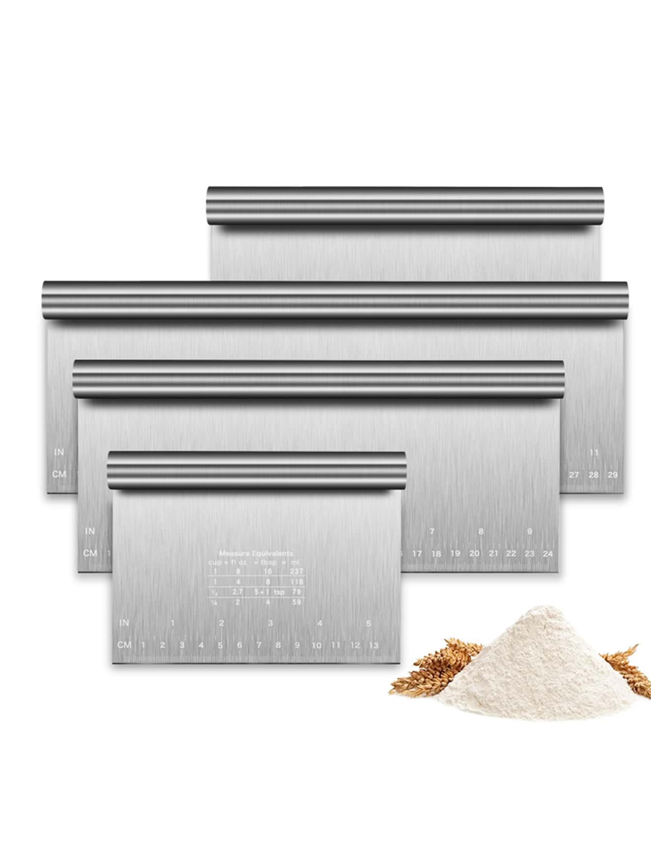 Bench Scraper Dough - Dough Pastry Bench Cutter Scraper, Stainless