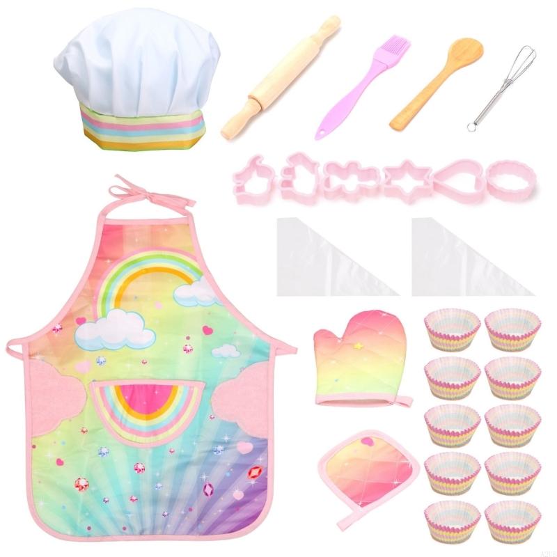 Kids Baking Apron Set With Glo - Kitchen Kids Baking Set ulasan dan harga
