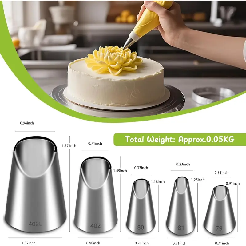 5PCS Stainless Steel Piping No - Kitchen Baking Store ulasan dan harga