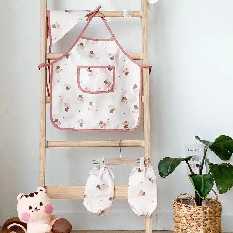 Cute Cartoon Children Apron Sl - Kitchen Kids Baking Set ulasan dan harga