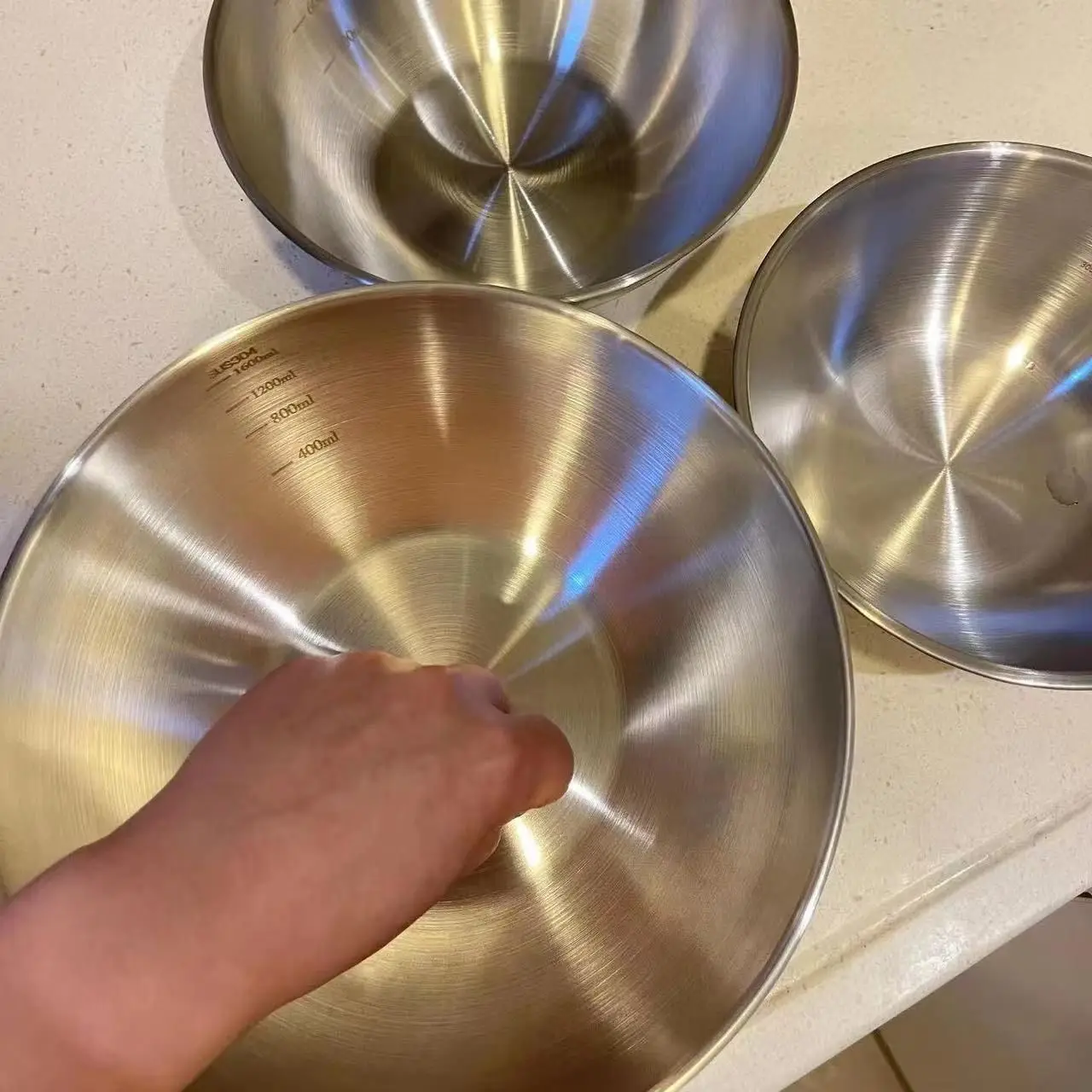 1-3 Stainless Steel Bowl Set W - Kitchen Baking Storage ulasan dan harga