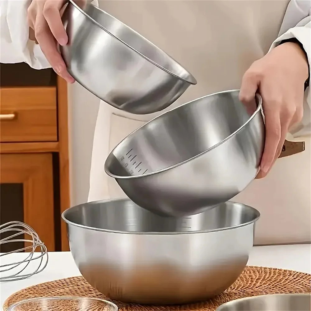 1-3 Stainless Steel Bowl Set W - Kitchen Baking Storage ulasan dan harga
