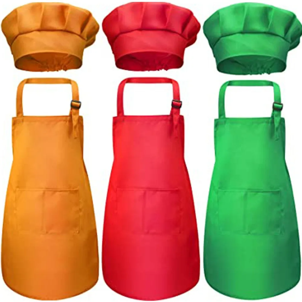 Children Chef Apron Front Pock - Kitchen Kids Baking Set ulasan dan harga