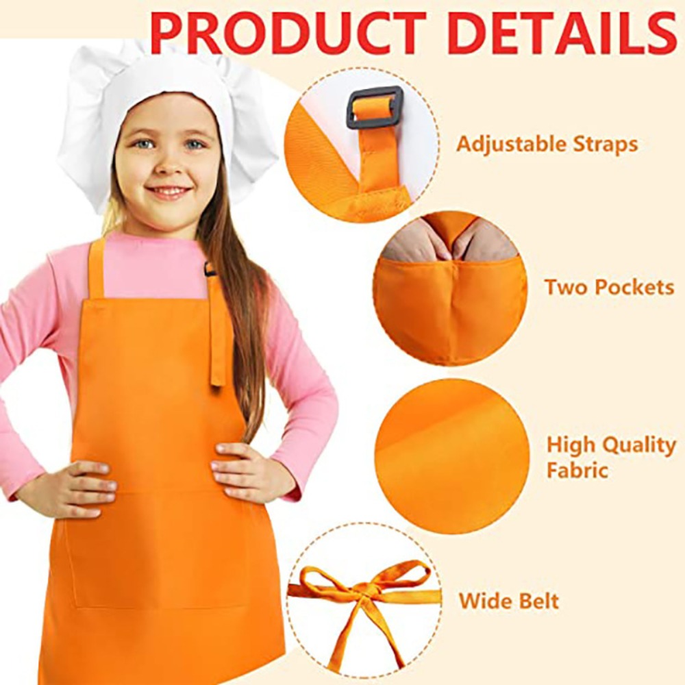 Children Chef Apron Front Pock - Kitchen Kids Baking Set ulasan dan harga