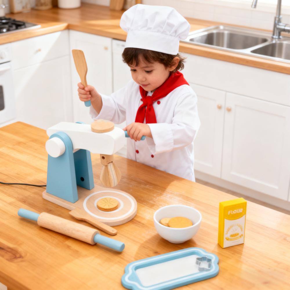 Wooden Pretend Kitchen Playset - Kitchen Kids Baking Set ulasan dan harga