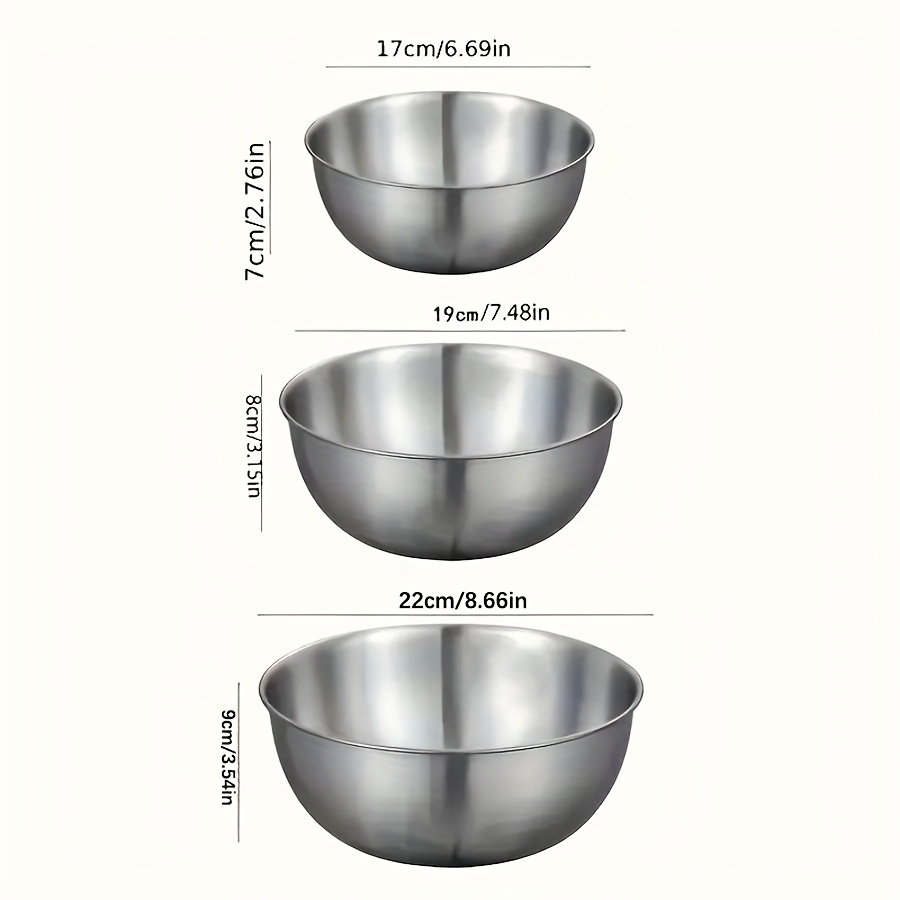 3pcs Stainless Steel Salad Bow - Kitchen Baking Store ulasan dan harga