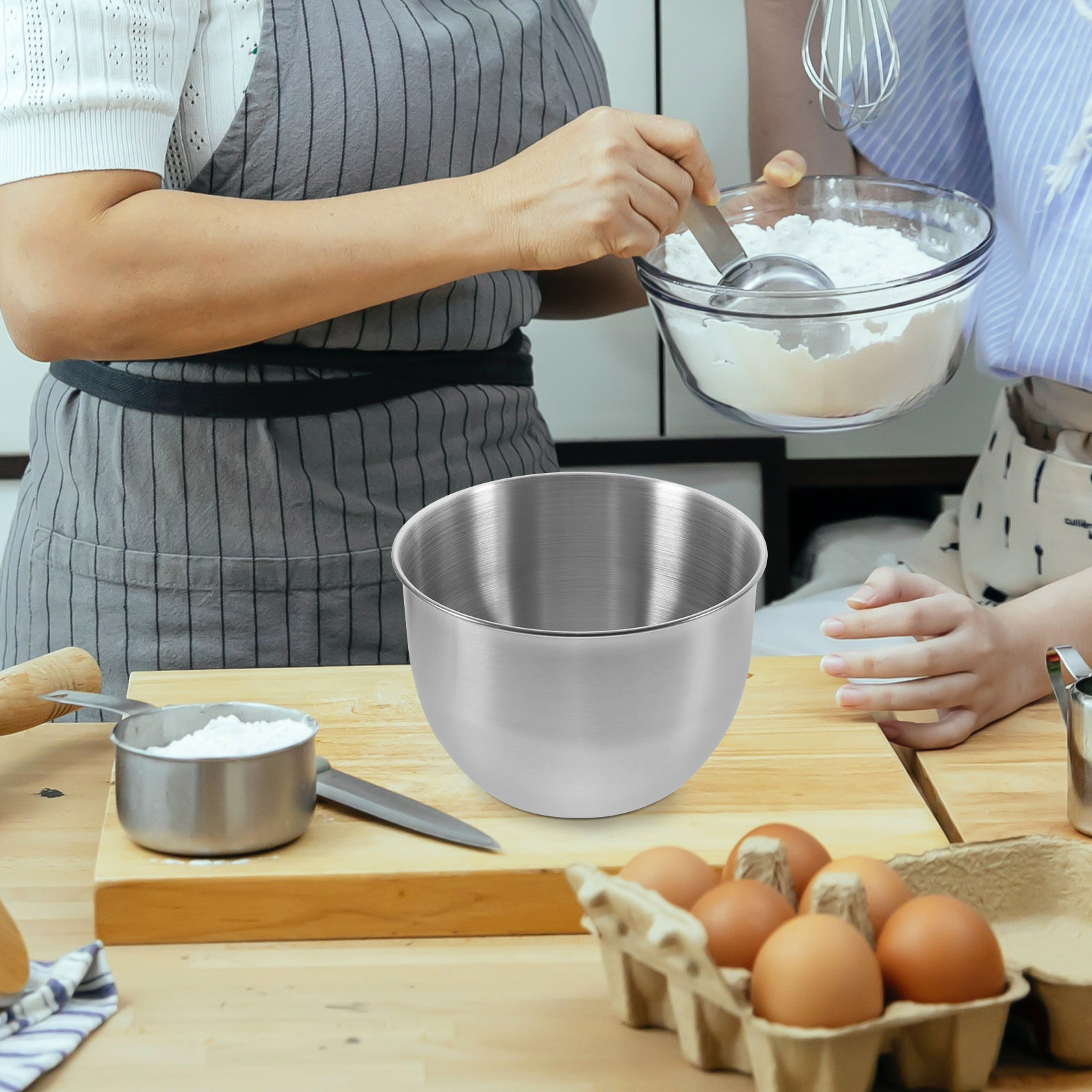 Deep Stainless Steel Mixing Bo - Kitchen Baking Storage ulasan dan harga